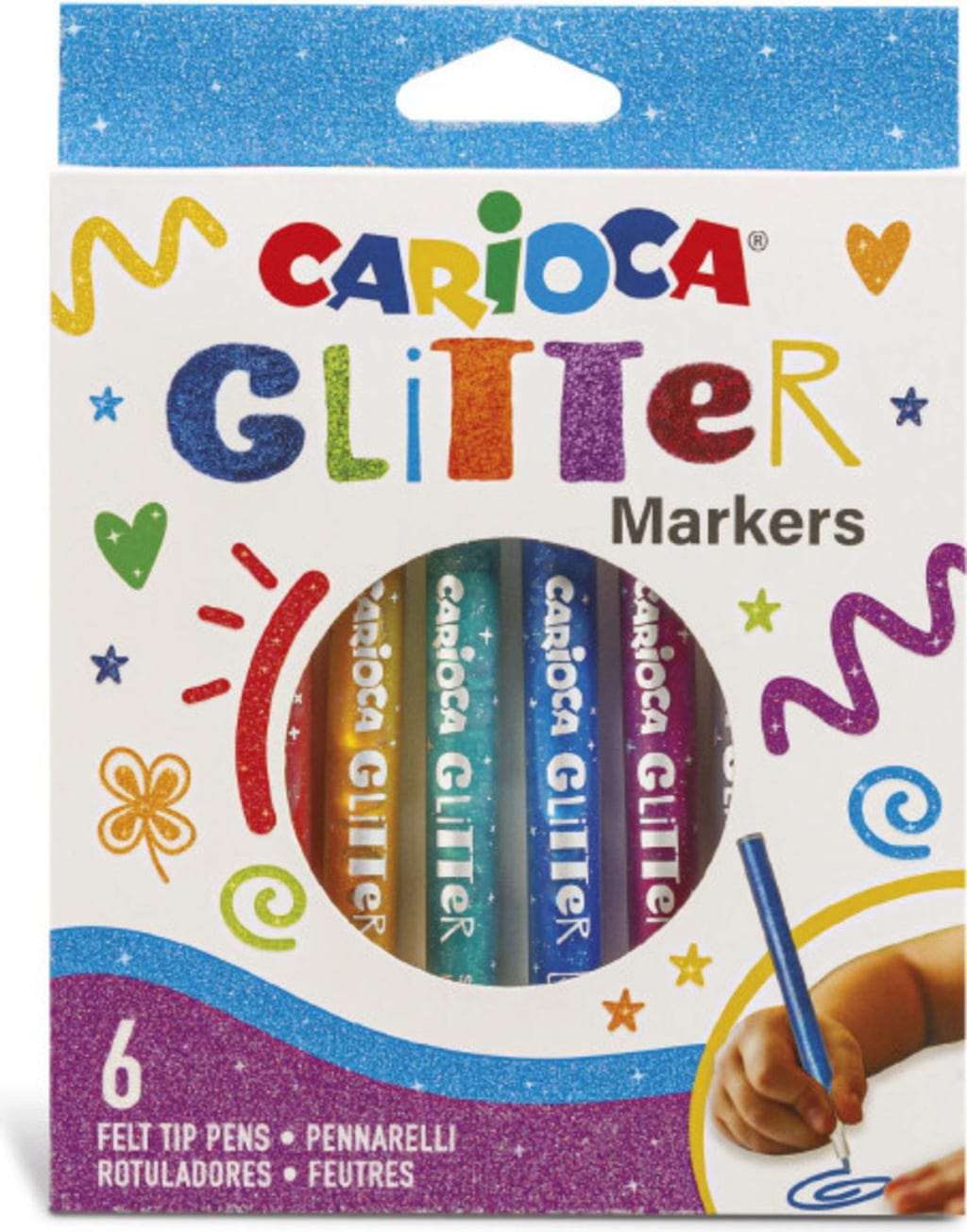 Felt Pens Glitter x6 colours CARIOCA