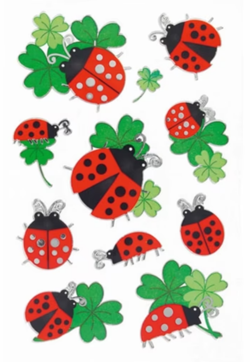 Stickers 1sh. Transparent Ladybirds BSB