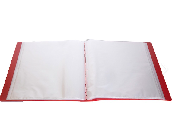 Clear Pocket Book 60 pockets Red ESSELTE