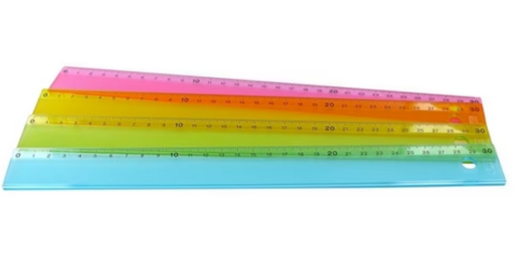 Plastic Ruler 30cm Random Color KUM