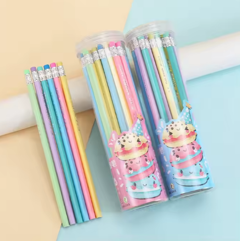 Pencils HB with rubber x30 MACARON