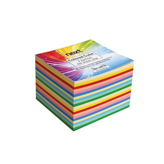 Coloured Cube 7.5x7cm x500sh. NEXT