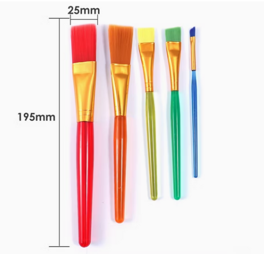 Wooden brush set x5 colorful brushes set FOSKA