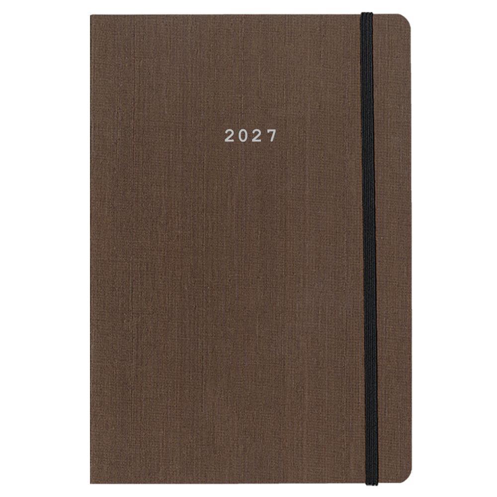 Diary Fabric Daily Flexi Brown 17x25 2027 NEXT