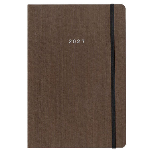 Diary Fabric Daily Flexi Brown 17x25 2027 NEXT