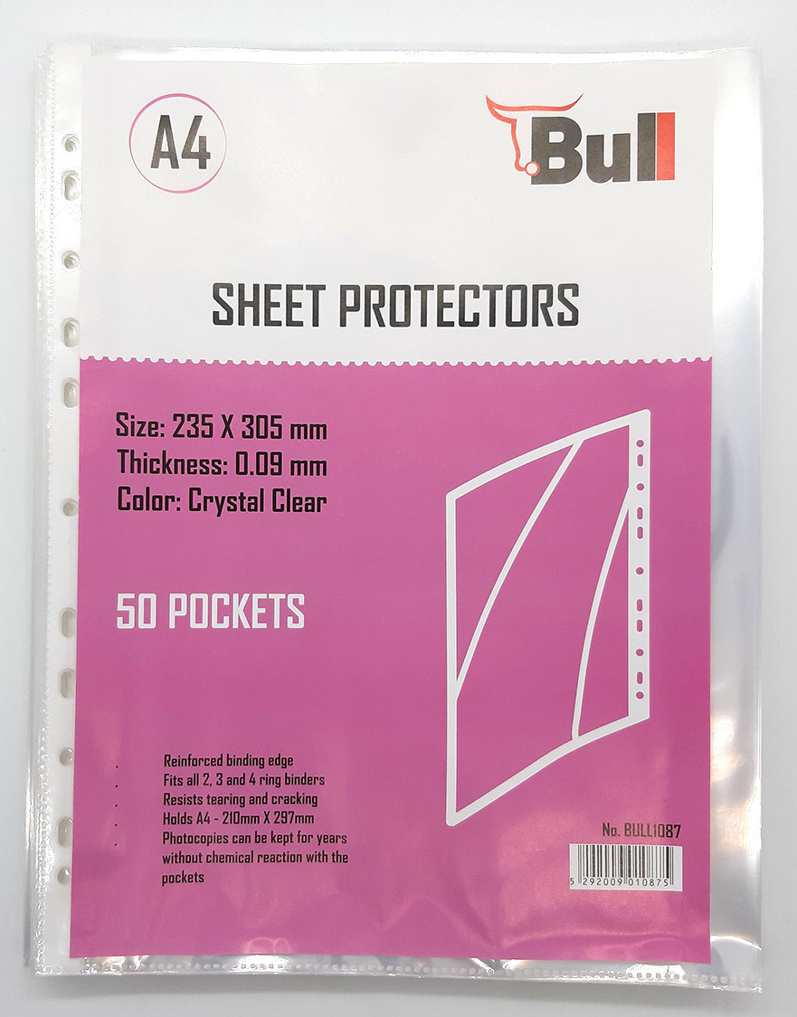 Clear Pockets 0.09mm thickness x50 BULL