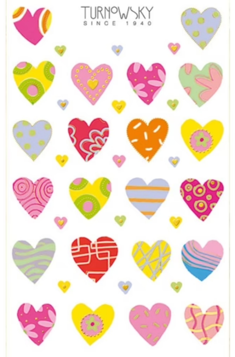 Stickers 1sh. Metalic Hearts BSB