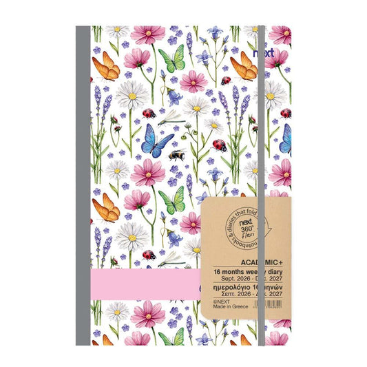 Diary Flexi Academic 14x21 2026Sept-2027Dec Butterfly NEXT